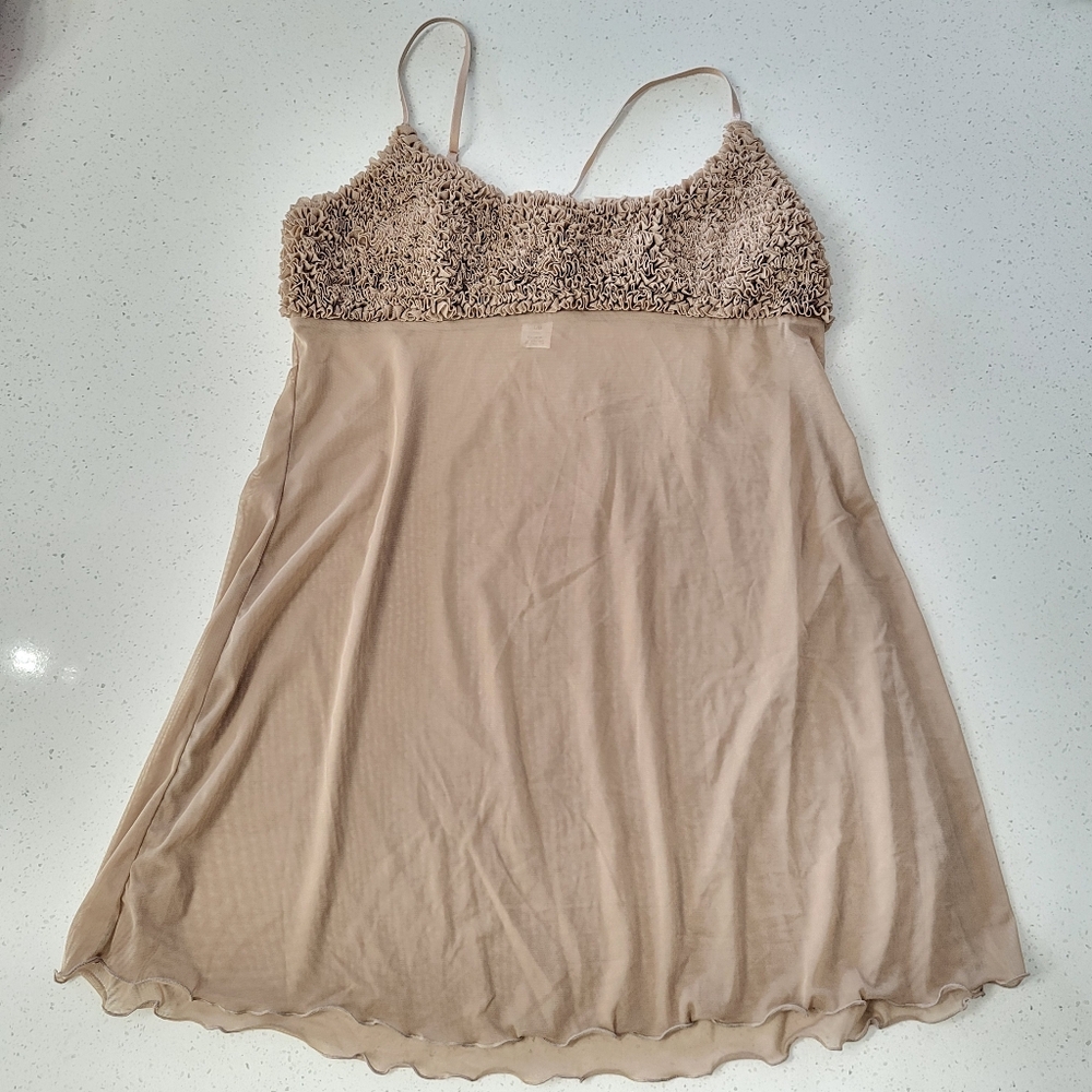 Y2K La Senza Babydoll Mesh Camisole Lettuce Hem